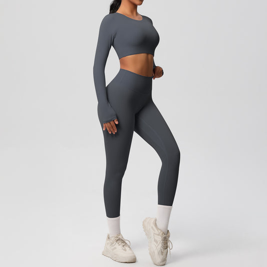 Double-sided Brushed With Chest Pads Yoga 2pcs set